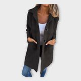 Meire - Elegantse sulgemisega villane mantel